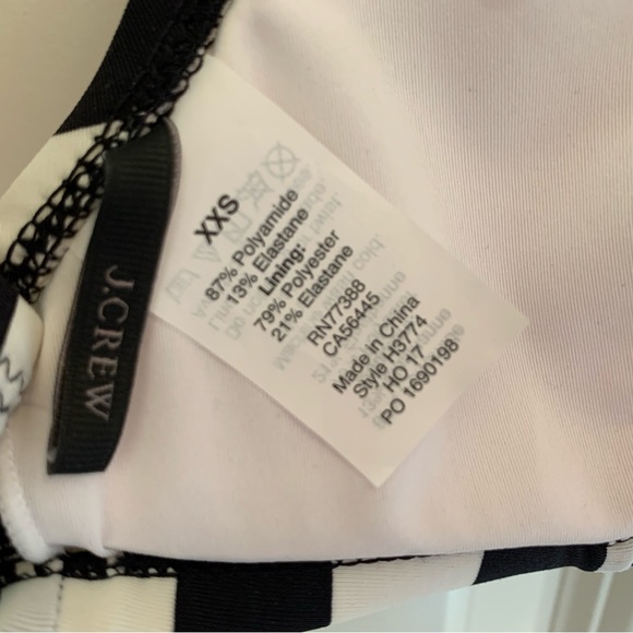 J.Crew Black and Ivory Stripe Tie Front Bikini Size XXS - Picture 3 of 3